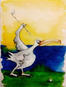 Pelikan fängt Golfen an